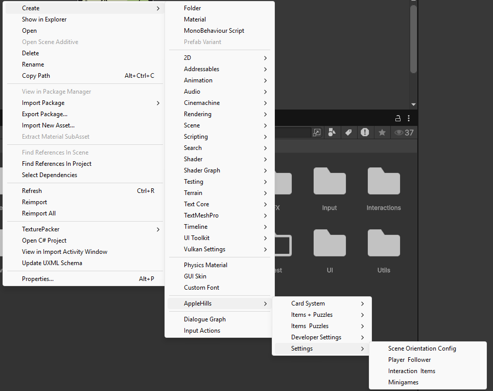Create Settings Asset