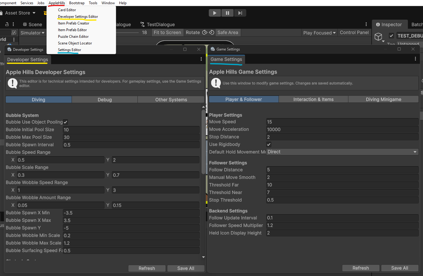 Settings System Overview
