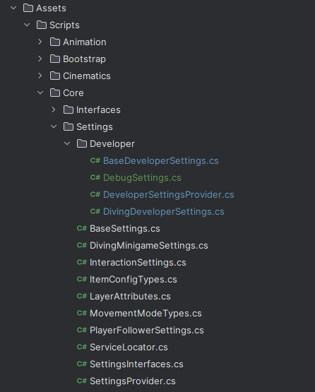 Settings Class Hierarchy