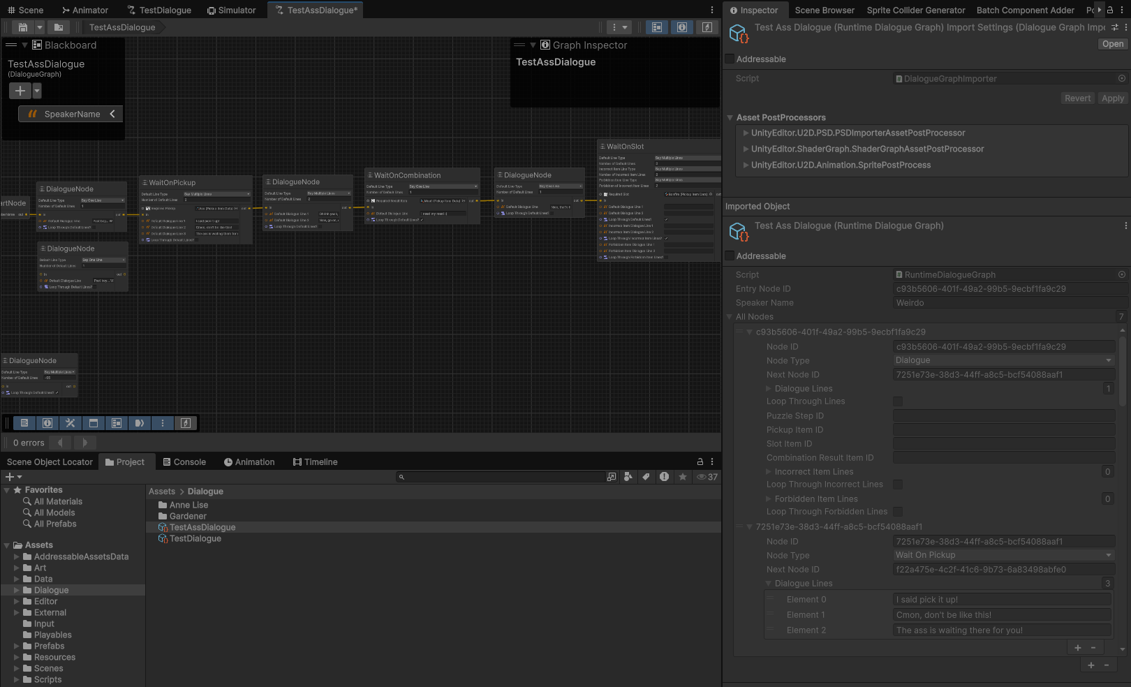 Dialogue Editor Interface