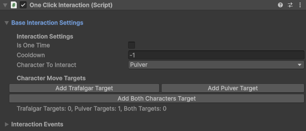 OneClickInteraction Inspector