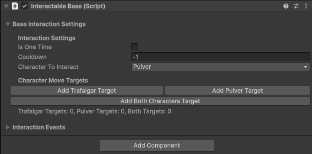 InteractableBase Inspector