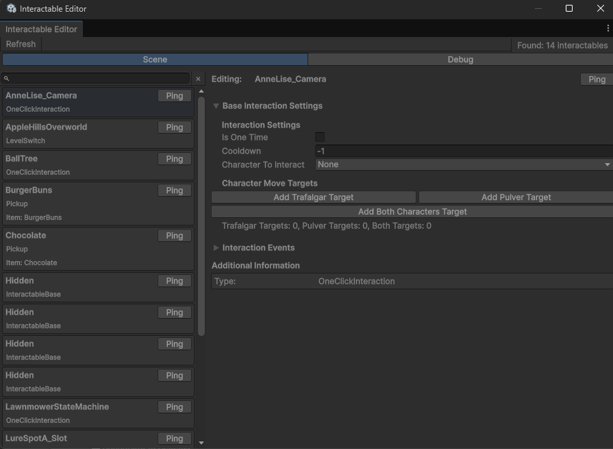 Interactable Editor - Edit Tab